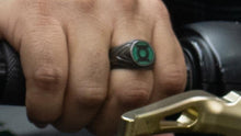 Load image into Gallery viewer, Silver BMP Ring with Glow and Mica inlay