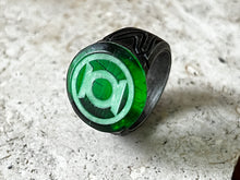Load image into Gallery viewer, Ring Foundry designed Intaglio Green Lantern Ring