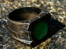 Load image into Gallery viewer, Brass Brutalist Willpower ring with Glow center