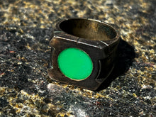 Load image into Gallery viewer, Brass Brutalist Willpower ring with Glow center