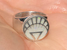 Load image into Gallery viewer, Sterling Silver WLC White Lantern Ring w/ Opal