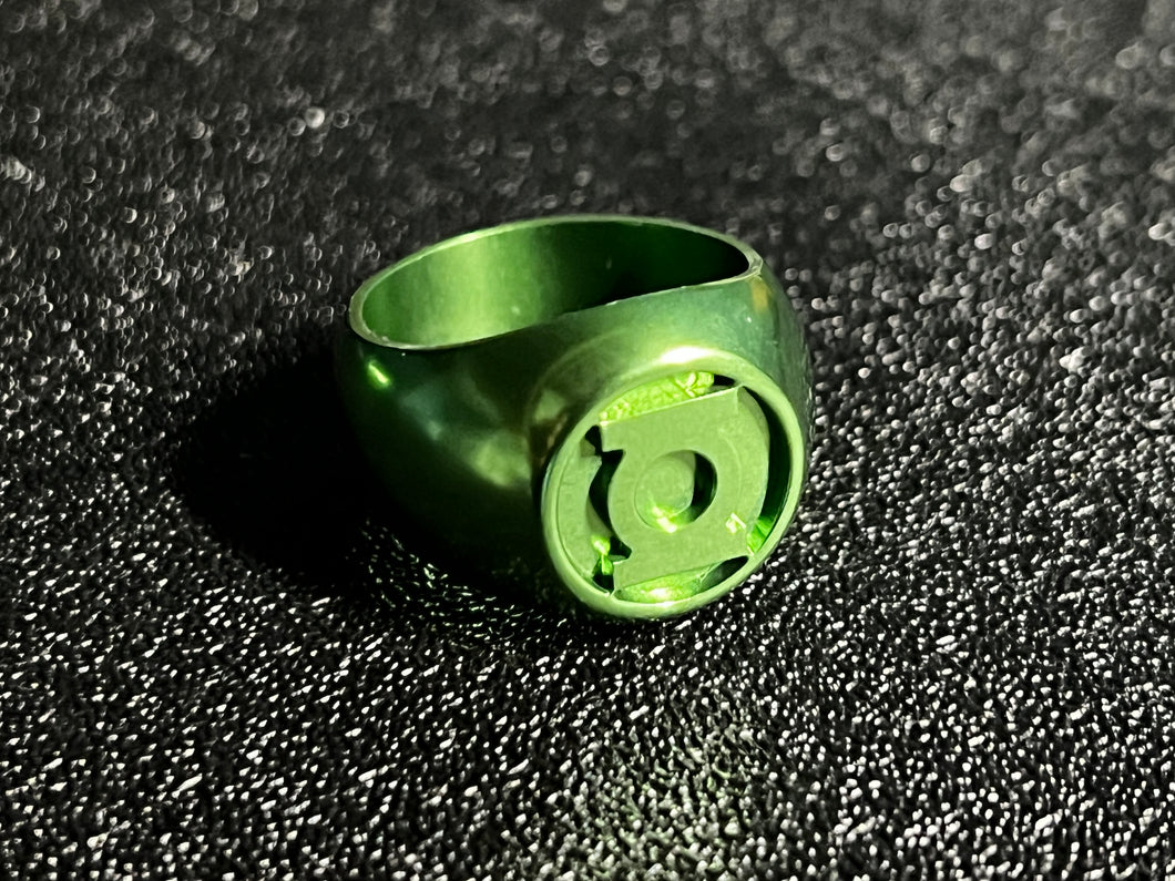 Anodized Green Lantern  Glow Ring