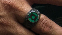Load image into Gallery viewer, Silver BMP Ring with Glow and Mica inlay
