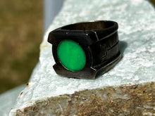 Load image into Gallery viewer, Brass Brutalist &quot;Lanterns&quot; Ring with Glow center
