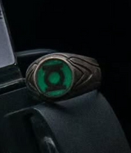 Load image into Gallery viewer, Silver BMP Ring with Glow and Mica inlay
