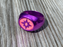 Load image into Gallery viewer, Anodized Violet Star Sapphire Lantern Love Ring
