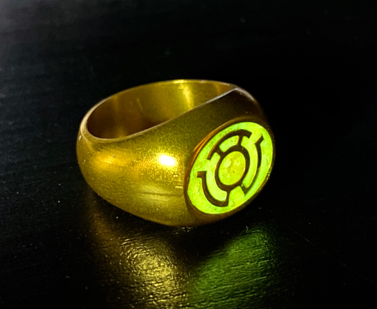 Anodized Sinestro Yellow Lantern Fear Ring