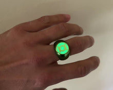 Load and play video in Gallery viewer, Anodized Green Lantern  Glow Ring
