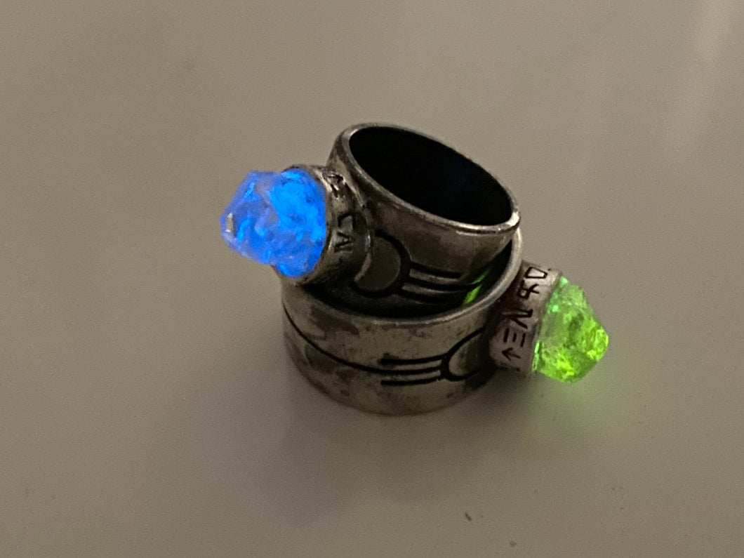 Quartz Glowing Kyber Crystal Ring / Lightsaber Ring/ Jedi Ring